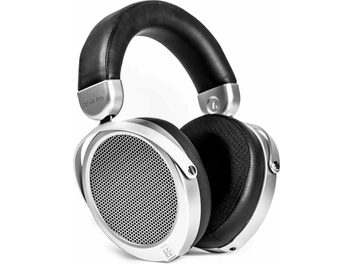 Hifiman Deva Pro kablede åbne hovedtelefoner, store drejelige ørekopper, polstret justerbar hovedbøjle, sølvfarvet metal