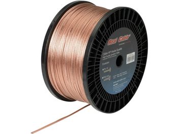Bobine de câble audio cuivre transparent Real Cable P400T, diamètre épais, sur support plastique noir circulaire