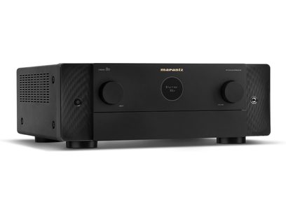 Ampli home-cinéma Marantz Cinema 50 noir, face avant, vue de face, boutons, prises casque et microphone, affichage LED