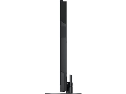 Téléviseur haute définition Panasonic TV-65Z95AEG, vue latérale droite, écran noir ultra-fin, support noir