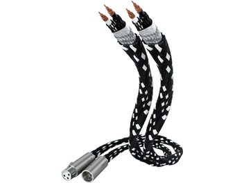 Deux câbles audio XLR Inakustik Reference NF-204 Micro AIR tressés noir et blanc, connecteurs XLR argentés, 0,75 mètre