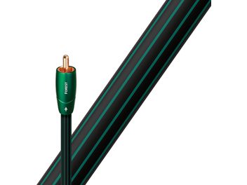 Cavo coassiale digitale Audioquest Forest da 1,5 metri, connettore RCA placcato oro, guaina verde e nera con striature longitudinali