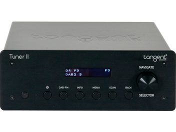 Tuner Tangent Tuner II FM DAB+/DAB noir, face avant avec écran LCD, boutons et molette, vue de face