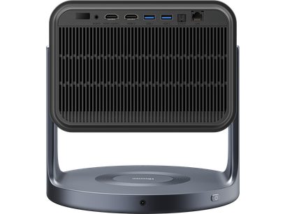 Hisense C2 Pro videoprojektor, tagantvaade, must pind, vertikaalsed restid, 2 HDMI-porti, 2 USB-porti, audio, LAN, S/PDIF