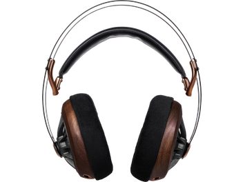 Meze Audio 109 PRO åbne hifi-hovedtelefoner, tynd kobberfarvet hovedbøjle, mørke træørekopper, brede sorte ørepuder