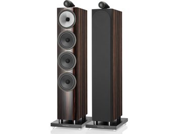 Enceintes colonnes Bowers & Wilkins 702 S3 Signature datuk gloss, finition bois foncé brillant, 4 haut-parleurs, vue de face