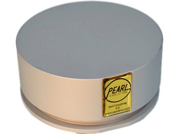 Pearl Evolution ISOL-Coupling 2.0 Damper, top view, cylindrical shape, gold label on the side