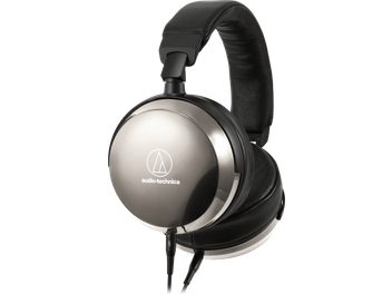 Casque Audio Technica ATH-AP2000Ti noir, vue de profil gauche, oreillettes fermées en métal et cuir, arceau rembourré