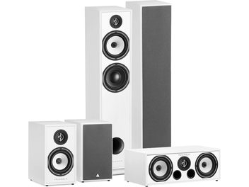 Pack d'enceintes colonnes Triangle Borea BR07 blanc composé de 5 enceintes de différentes tailles en finition blanche