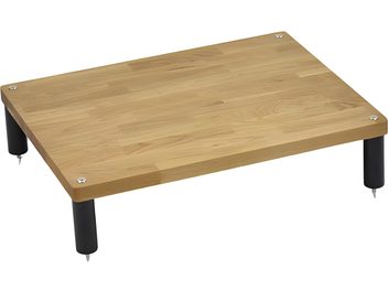 Ripiano supplementare Apollo Storm 6 Atacama Audio in rovere naturale, 135 mm, rettangolare, 4 piedini neri agli angoli