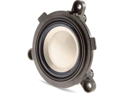 Casque hifi ouvert Focal Clear MG, vue de profil côté droit, coque noire mate, transducteur visible beige, arceau gris métallisé