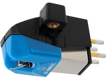 Sort og blå Audio Technica AT-VM95C vinylpickup-enhed, adskilt, plastikkrop, aluminiumdiamant