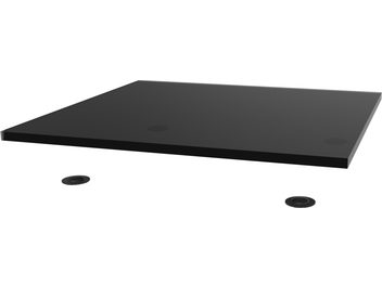 Ripiano in vetro nero rettangolare su 4 piedini antivibranti, ripiano aggiuntivo per mobile hi-fi Norstone Design Spider