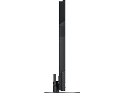 Téléviseur haute définition Panasonic TV-65Z95AEG, vue latérale, écran noir ultra-fin, support noir