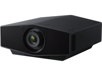 Vidéoprojecteur Sony VPL-XW5000ES noir, vue de face, forme rectangulaire, grille noire, objectif centré