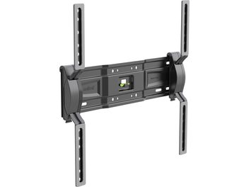 Supporto TV da parete Meliconi GS T400 Plus in metallo nero, vista frontale, con bracci articolati e sistema di fissaggio a parete a 4 punti