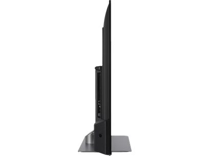 Téléviseur haute définition Panasonic TV-50W83AEG, vue latérale, écran mince, connectiques visibles, support rectangulaire