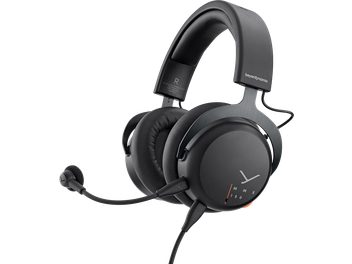 Ακουστικά gaming Beyerdynamic MMX 150, τρισδιάστατη όψη, μαύρο επενδυμένο στήριγμα κεφαλής, κυκλικές ακουστικές θήκες, ευέλικτο μικρόφωνο