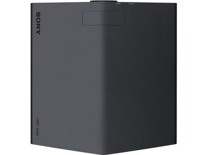 Vidéoprojecteur Sony VPL-XW5000ES noir, vue de face, forme cubique, couleur noire mate, logo Sony en blanc