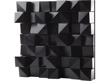 Diffuseur acoustique mural Artnovion ALPS W noir, composé de 25 pyramides tronquées en relief, disposées en damier carré 5x5