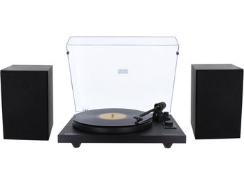 Enova HIFI Vision 2 SET must vinüülmängija kõlari- ja tolmukattega, eestvaade