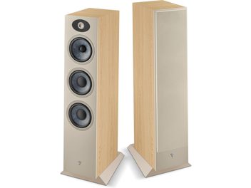 Kolumna głośnikowa Focal Theva N°3 w jasnym dębie, 3 głośniki, szara maskownica, wysokiej klasy design