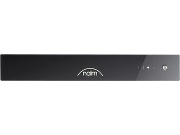 Amplificador hi-fi Naim Audio CI-Uniti 102, panel frontal negro mate minimalista, 3 indicadores luminosos, perilla giratoria a la derecha