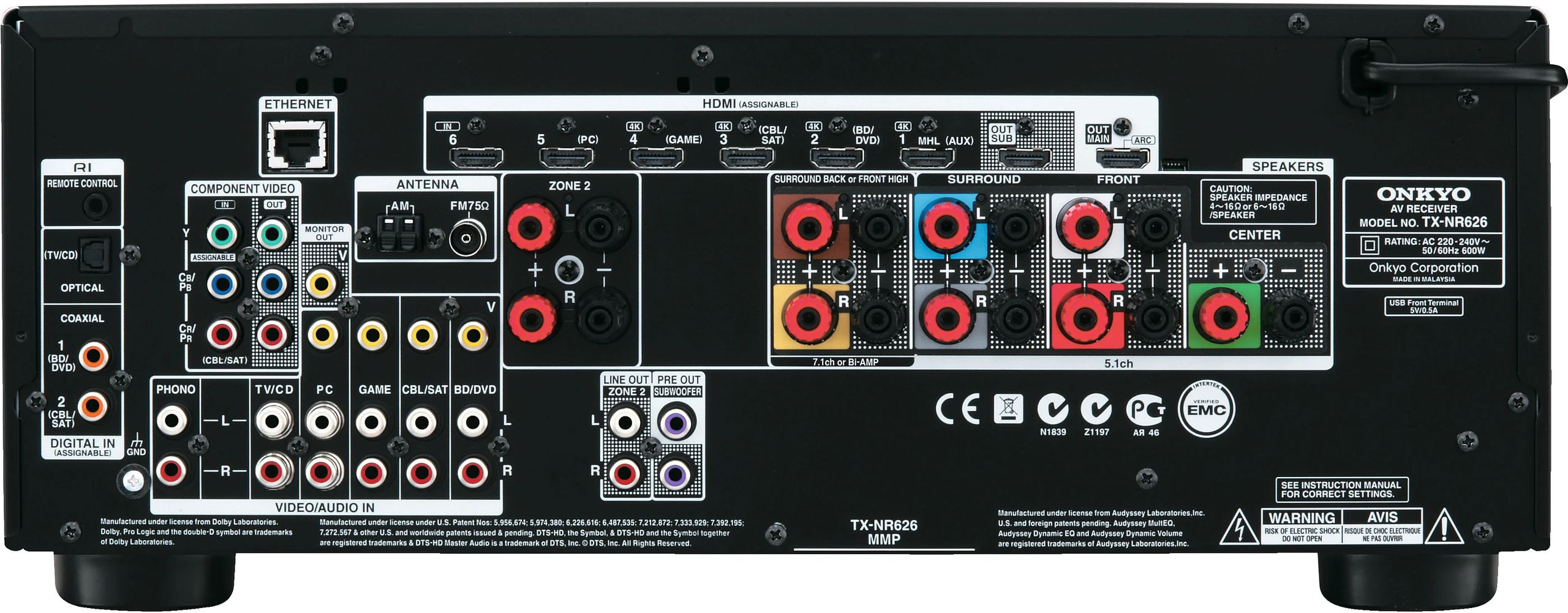 Onkyo TX-NR626 black - Home Theater Receiver - HomeCineSolutions