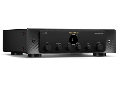 Ampli hi-fi stéréo Marantz Model 60n, vue de face, boîtier noir, 6 boutons ronds, écran central affichant "CD 40"