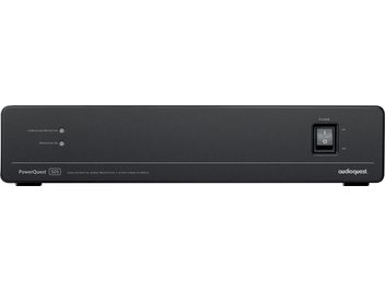 Conditionneur secteur Audioquest PowerQuest 505, face avant noire avec deux interrupteurs et voyants lumineux