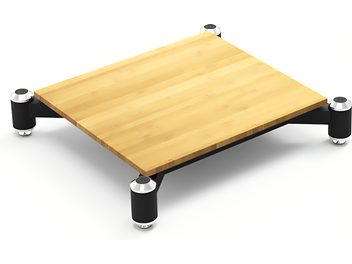 Ripiano supplementare Norstone Design Spider base in bambù, finitura in bambù, vista dall'alto, 4 piedini neri agli angoli