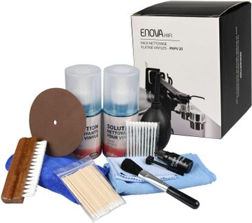 Kit di pulizia per giradischi in vinile Enova HiFi PNPV20 con 2 soluzioni detergenti, spazzola, panni e accessori