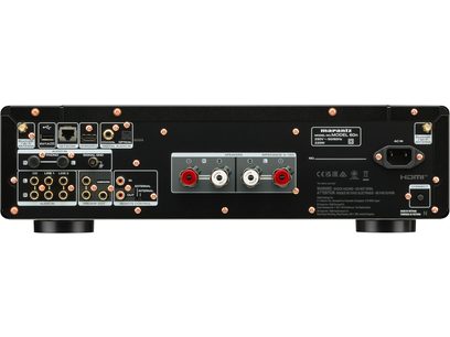 Ampli hi-fi stéréo Model 60n, vue arrière, connecteurs audio RCA, ports HDMI, borniers haut-parleurs, prise secteur
