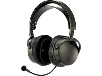 Ασύρματα ακουστικά Audeze Maxwell Xbox μαύρα, στρογγυλά δερμάτινα μαξιλαράκια, ρυθμιζόμενο τόξο, μικρόφωνο, αριστερή πλευρά