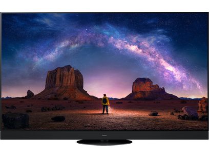 Téléviseur haute définition Panasonic TV-65Z90AEG, vue de face, écran affichant un paysage nocturne avec ciel étoilé et formations rocheuses