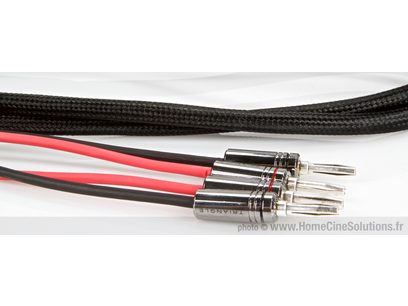Câble d'enceinte Triangle SYS25A (2 x 2,5m) noir et rouge avec trois fiches bananes plaquées or à chaque extrémité