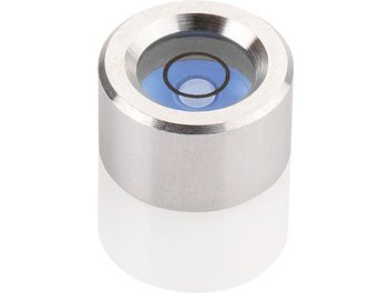 Livella a bolla ClearAudio Mini level gauge cilindrica in alluminio spazzolato con bolla blu al centro