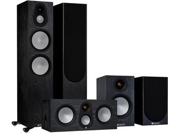 Pack d'enceintes colonnes Monitor Audio Silver 500 7G black oak, 2 colonnes, 1 centrale, 2 bibliothèques, finition bois noir
