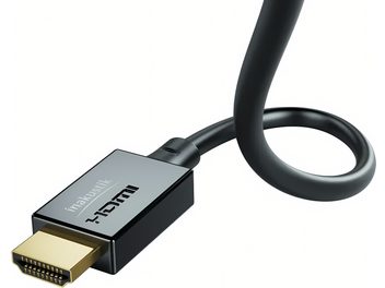 Inakustik Star II 48G HDMI Cable 1m, gold-plated connector, black sheath, perspective view, cable loop formed