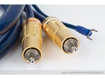 Ortofon 6NX-TSW-1010L läbipaistev sinine RCA-fono kaabel kuldkontaktidega ja punase ribaga
