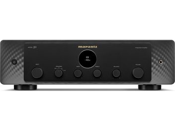 Marantz Model 30 black stereo hi-fi amplifier, brushed aluminum front panel, knobs, headphone jack, display