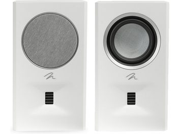 Diffusore posteriore bipolare Motion MP10 bianco opaco con due unità rettangolari bianche, un altoparlante visibile e una copertura circolare