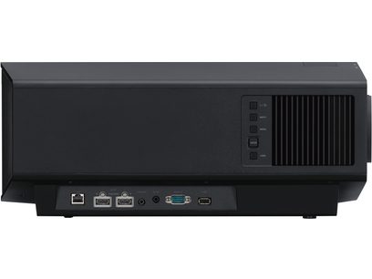 Vidéoprojecteur Sony VPL-XW5000ES noir, vue de face, ports de connexion, grille de ventilation, boutons de contrôle