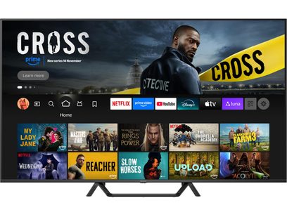 Panasonic TV-65W95BEG high-definition television in black, with a slim plastic frame, flat screen displaying a streaming interface, mounted on a black double-angled stand, front view

[Detailed analysis strictly following reasoning steps] 1. Type and product identified: high-definition television. 2. Brand and model provided: Panasonic TV-65W95BEG, must be included. 3. Dominant color: black. 4. Visible material: frame appears to be plastic (matte finish); stand is the same color, likely metal or plastic but material unconfirmed → mention plastic for frame only (certain element). 5. Distinctive features: very thin frame, large flat screen displaying streaming interface (Netflix, Prime Video icons, etc.), central double-angled stand. 6. Perspective: front view (screen fills the entire frame, icons visible frontally). 7. Shot type: full view of the product. 8. Verification with rules: nominal sentence, single, no period at the end, includes color, certain material, angle, brand, model, distinctive elements, no speculation, no final punctuation. [Draft description] Panasonic TV-65W95BEG high-definition television in black, with a slim plastic frame, flat screen displaying a streaming interface, mounted on a black double-angled stand, front view [Verification that the description strictly follows the provided rules.] - Single nominal sentence in French: OK - Color mentioned: black: OK - Certain material: plastic (frame): OK - Angle indicated: front view: OK - Brand and model included: OK - No period at the end: OK - No speculation, no marketing, no forbidden terms: OK