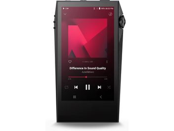 Audiophile mängija Astell&Kern SP3000M, ristkülikukujuline ekraan, nähtav muusikaliides, paremal küljel hammasratasnupp
