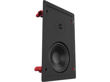 Klipsch CS-16-W Sky Hook must seinale paigaldatav kõlar, mustad valjuhääldid, ühendused, külgmised ribid