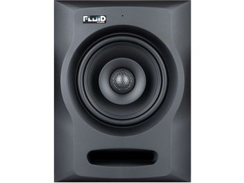 Monitor da studio Fluid Audio FX50 grigio scuro opaco, altoparlante circolare grigio chiaro, vista frontale