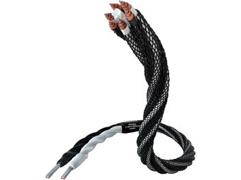 Câble enceinte Inakustik Référence LS-204 XL Micro AIR Easy plug (2 x 3m) noir et blanc torsadé, fiches bananes cuivre