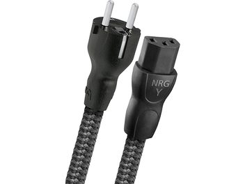 Audioquest NRG Y3 toitekaabel, 2 meetrit, must, 2-kontaktilised pistikud, hallipruun palmitatud ümbris
