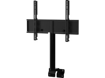 Supporto TV a parete Sonorous Colonna TV girevole nera, struttura in metallo nero opaco, bracci girevoli, vani portaoggetti integrati